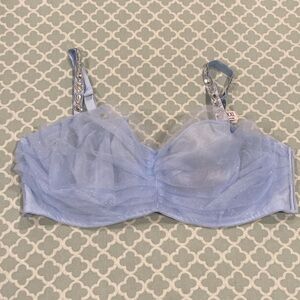 Victoria’s Secret Glitter Tulle Cameo Unlined Bralette XXL NWT